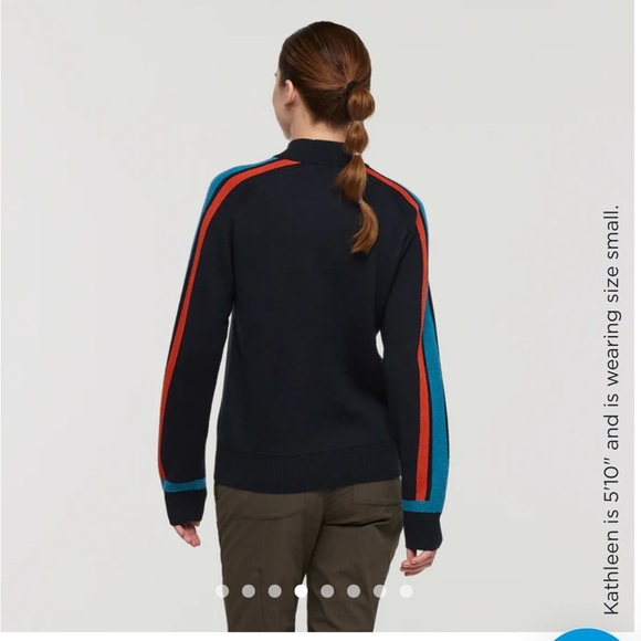 Cotopaxi Women's XL Libre Mock Sweater Carbon Black Grey Blue Merino Wool NWT - Picture 10 of 15